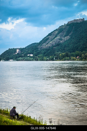 Magányos horgász-stock-foto