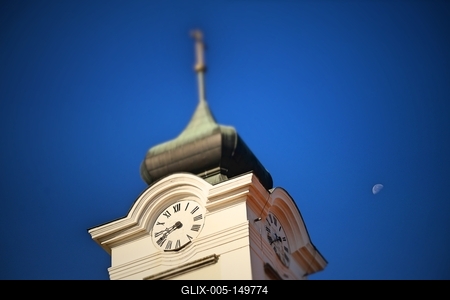 Budaörs, templomtorony-stock-foto