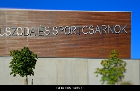 Budaörs, Városi Uszoda és Sportcsarnok-stock-foto