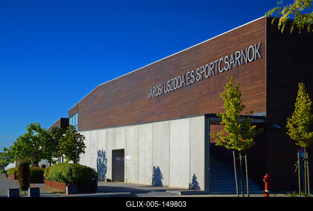 Budaörs, Városi Uszoda és Sportcsarnok-stock-foto