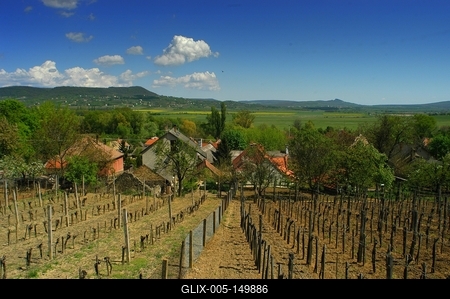 Mindszentkálla a Káli medencében-stock-foto
