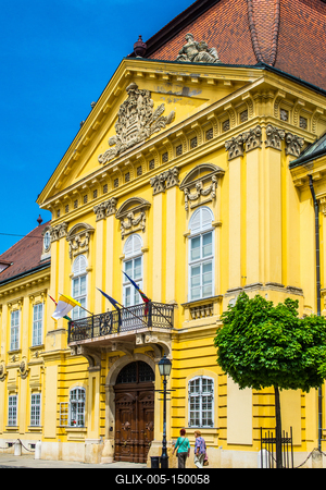 Székesfehérvár, Városház tér, Püspöki palota-stock-foto