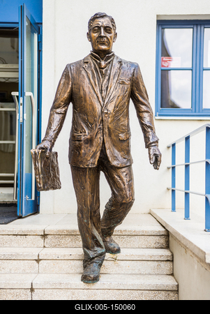 Székesfehérvár, Gróf Klebelsberg Kuno szobra-stock-foto