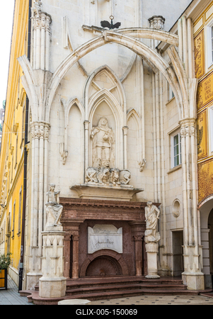 Székesfehérvár, Mátyás király-emlékmű-stock-foto