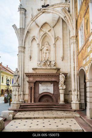 Székesfehérvár, Mátyás király-emlékmű-stock-foto