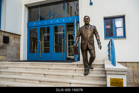 Székesfehérvár, Gróf Klebelsberg Kuno szobra-stock-foto