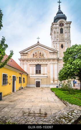 Pécs,  Ferences templom-stock-foto