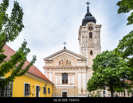 Pécs,  Ferences templom-stock-foto