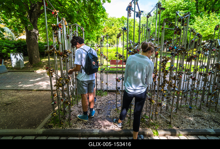 Pécs, a pécsi lakatfal-stock-foto