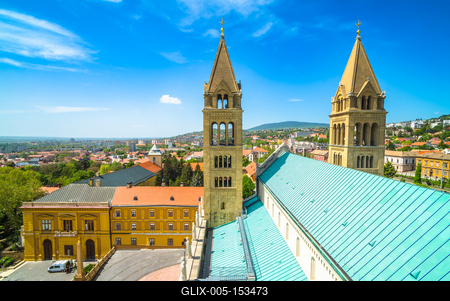 Pécs, Dóm tér-stock-foto