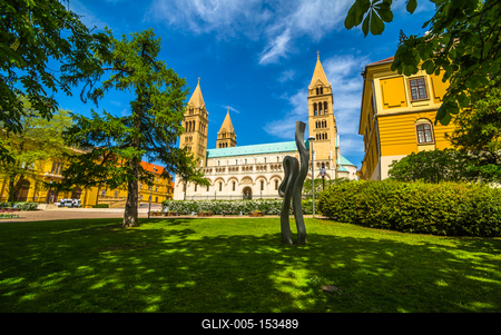 Pécs, Szent Péter- és Szent Pál-székesegyház-stock-foto