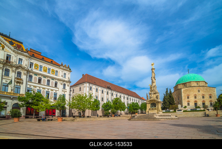 Pécs, Széchenyi tér-stock-foto