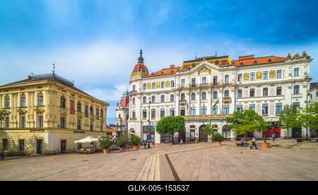 Pécs, Széchenyi tér-stock-foto
