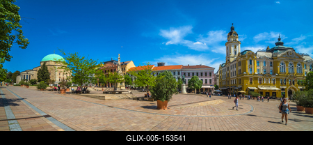 Pécs, Széchenyi tér-stock-foto