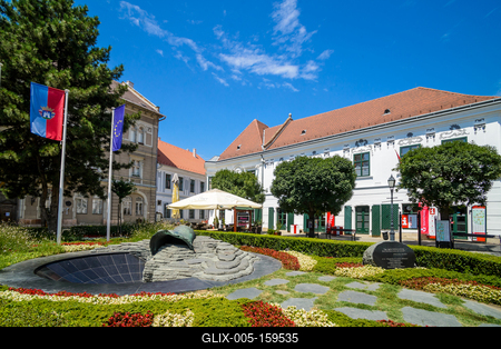Székesfehérvár, a Városház tér-stock-foto