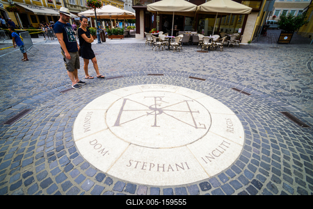 Székesfehérvár, Szent István-emlékjel-stock-foto