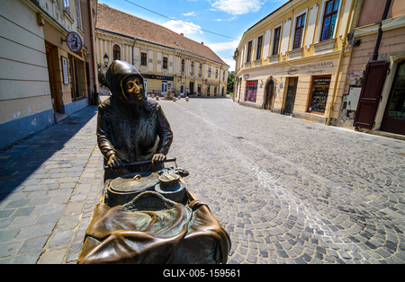 Székesfehérvár, Kati néni szobor-stock-foto