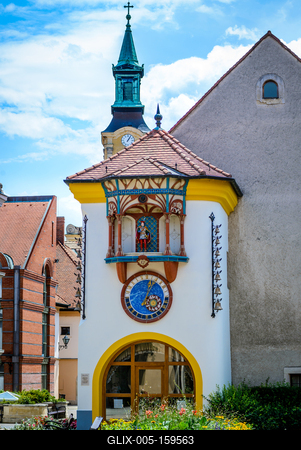 Székesfehérvár, Órajáték-stock-foto