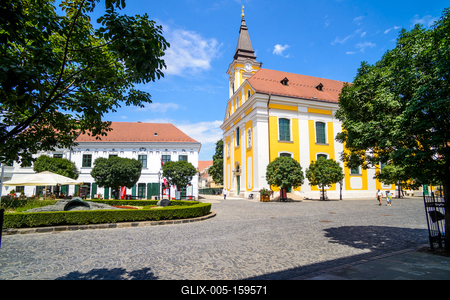 Székesfehérvár, a Városház tér-stock-foto