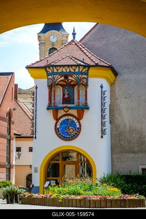 Székesfehérvár, Órajáték-stock-foto