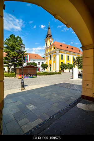 Székesfehérvár, a Városház tér-stock-foto