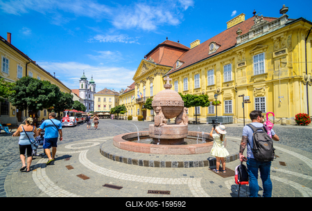 Székesfehérvár, a Városház tér-stock-foto