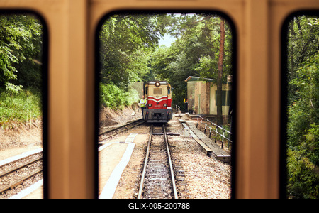 Széchenyi-hegyi Gyermekvasút, Budapest-stock-foto