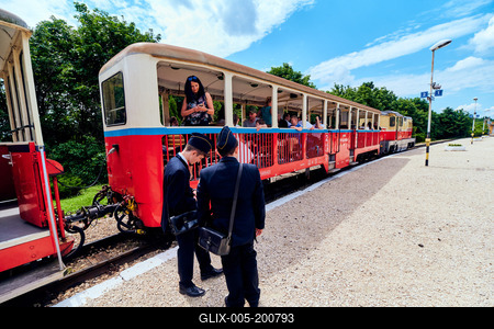 Széchenyi-hegyi Gyermekvasút, Budapest-stock-foto