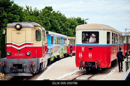 Széchenyi-hegyi Gyermekvasút, Budapest-stock-foto