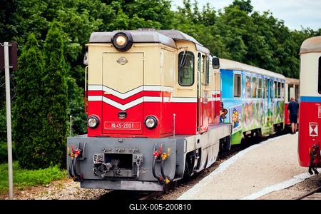 Széchenyi-hegyi Gyermekvasút, Budapest-stock-foto