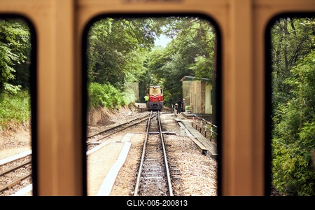 Széchenyi-hegyi Gyermekvasút, Budapest-stock-foto