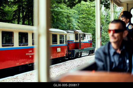 Széchenyi-hegyi Gyermekvasút, Budapest-stock-foto
