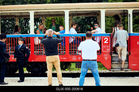 Széchenyi-hegyi Gyermekvasút, Budapest-stock-foto