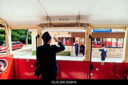 Széchenyi-hegyi Gyermekvasút, Budapest-stock-foto