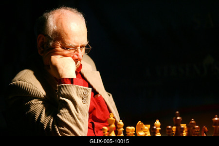 Spasszkijt kapta 70. születésnapjára Portisch Lajos-stock-foto