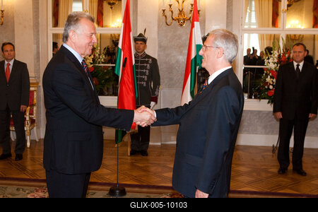 Schmitt Pál és Sólyom László tárgyalása-stock-foto