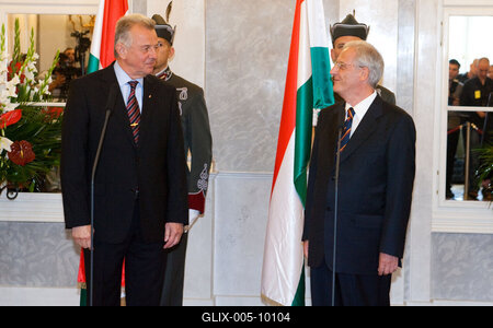 Schmitt Pál és Sólyom László tárgyalása-stock-foto