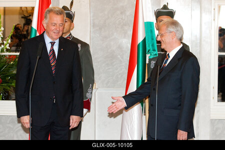 Schmitt Pál és Sólyom László tárgyalása-stock-foto