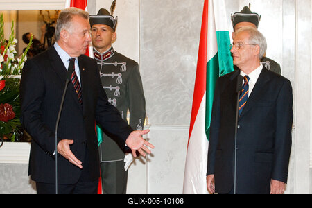 Schmitt Pál és Sólyom László tárgyalása-stock-foto