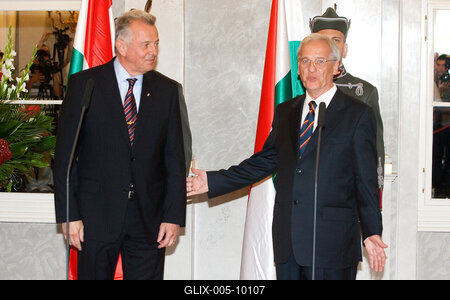 Schmitt Pál és Sólyom László tárgyalása-stock-foto