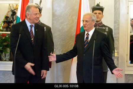 Schmitt Pál és Sólyom László tárgyalása-stock-foto