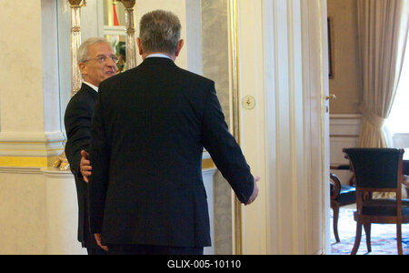 Schmitt Pál és Sólyom László tárgyalása-stock-foto