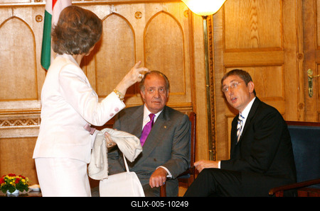 Magyarországon a spanyol királyi pár-stock-foto