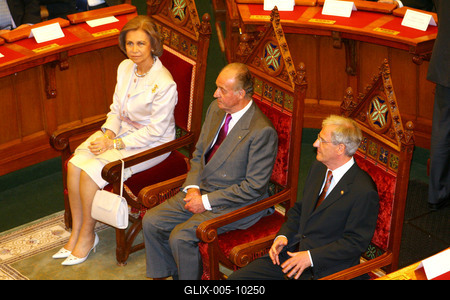 Magyarországon a spanyol királyi pár-stock-foto