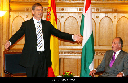 Magyarországon a spanyol királyi pár-stock-foto