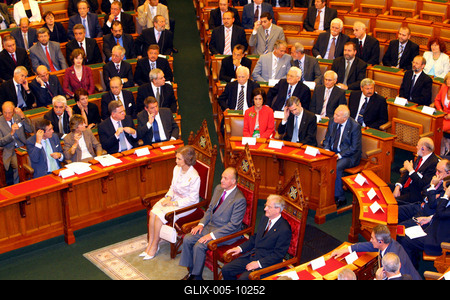 Magyarországon a spanyol királyi pár-stock-foto