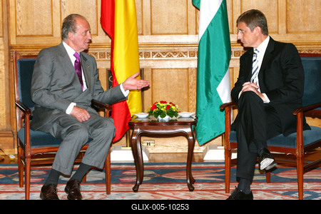 Magyarországon a spanyol királyi pár-stock-foto