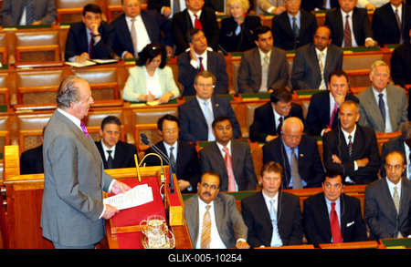 Magyarországon a spanyol királyi pár-stock-foto