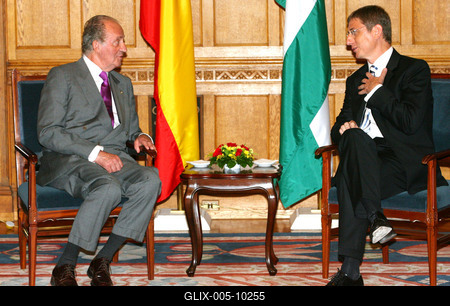 Magyarországon a spanyol királyi pár-stock-foto