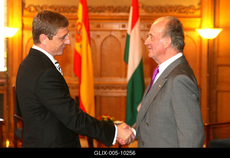 Magyarországon a spanyol királyi pár-stock-foto